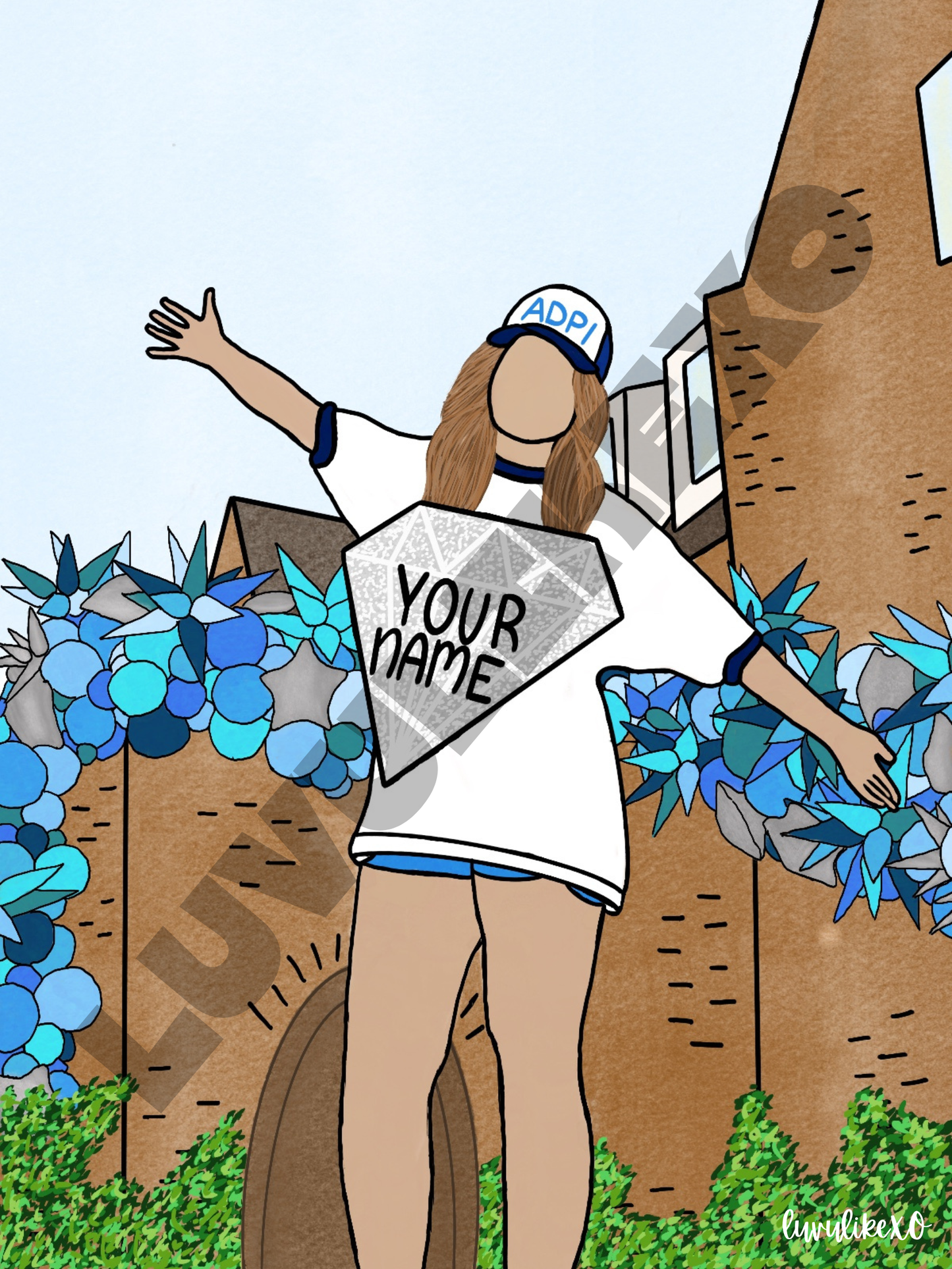 Personalized Bid Day Solo - Arkansas ADPi